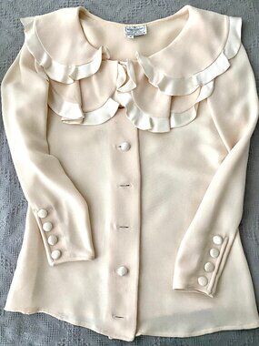 Valentino Boutique Italian Faille Blouse Size 4